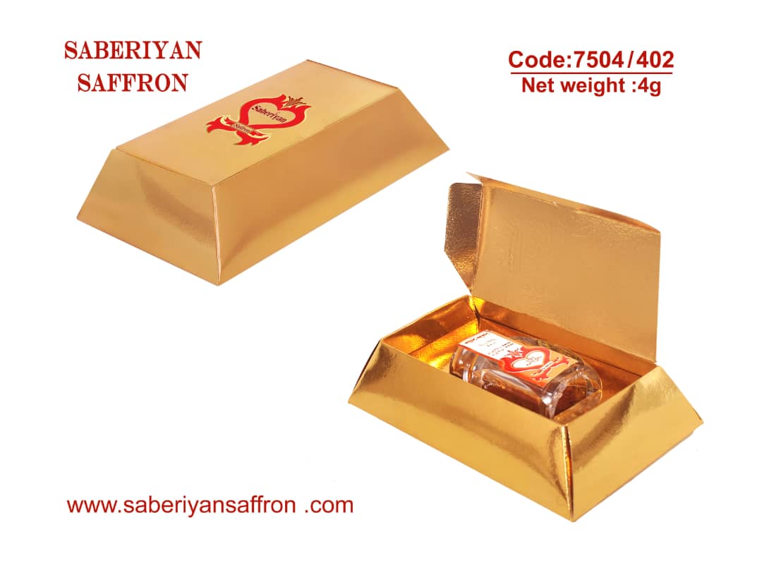 زعفران ۳ گرمی نگین کریستال طلایی